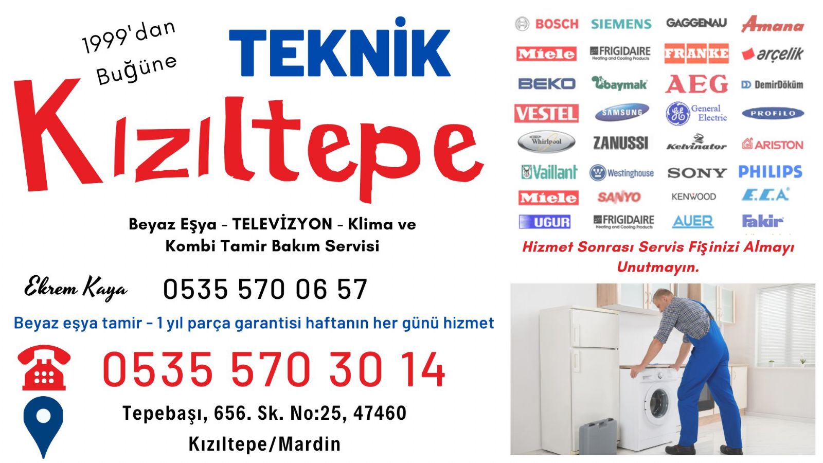 Kızıltepe Beyaz Eşya Servisi